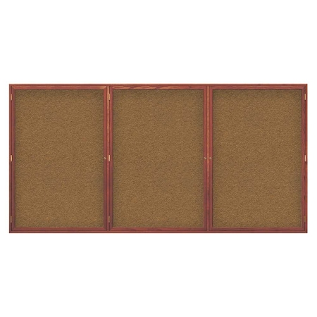 UNITED VISUAL PRODUCTS Open Faced Easy Tack Board, 72"x36", Black Fabric/Walnut UV9003OEZ-BLACK-WALNUT